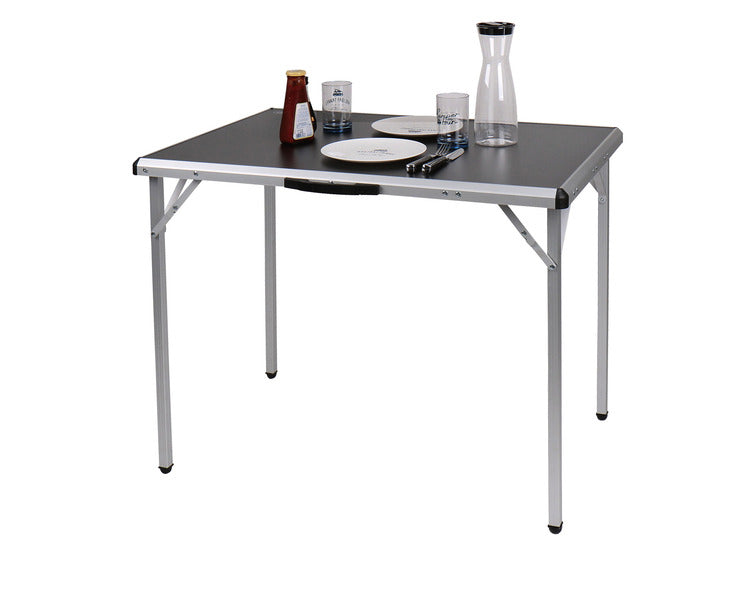 Campingtisch TORE 90x60x70cm, schwarze MDF-Tischplatte, Alu-Gestell