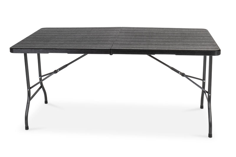 Tisch EASY WOOD 180, HDPE-Platte schwarz 4,3cm, Stahlgestell