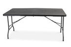 Tisch EASY WOOD 180, HDPE-Platte schwarz 4,3cm, Stahlgestell
