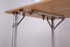 Camping-Tisch mit Bambusplatte - 100 x 65 x 42/65 cm