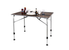 Campingtisch LEVI FAMILY 115x68x59-72cm, edles Holz-Design, wetterfest