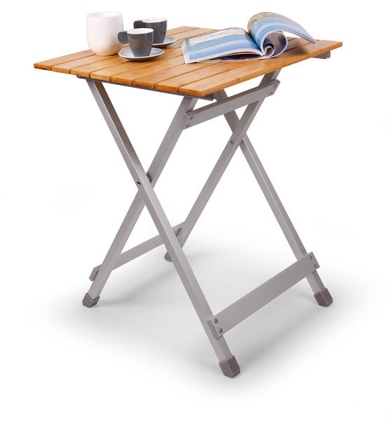 Klapptisch SINGLE Bambus 50x50x60 cm, Alu - matt