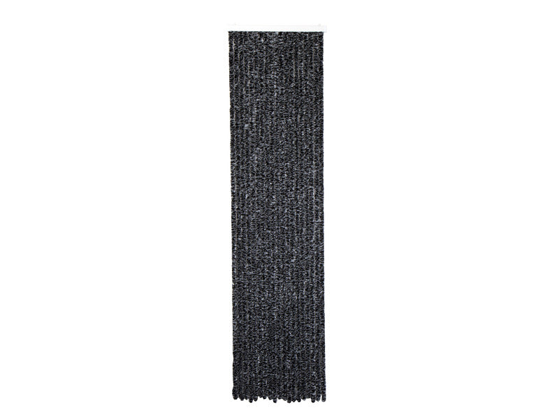 Carbest Chenille-Flauschvorhang - 56 x 185 cm - Schwarz / Grau