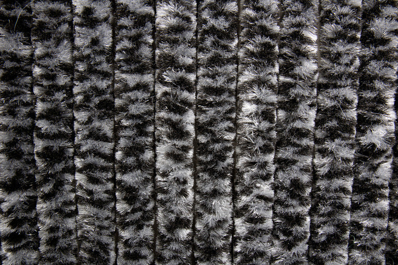 Carbest Chenille-Flauschvorhang - 56 x 185 cm - Schwarz / Grau