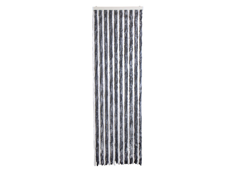 Carbest Chenille-Flauschvorhang - 56 x 185 cm - Weiß / Grau