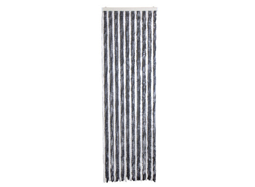 Carbest Chenille-Flauschvorhang - 56 x 185 cm - Weiß / Grau