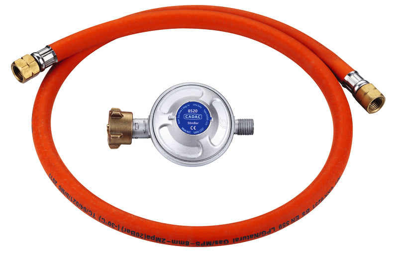Gasdruckregler 50 mbar, inkl. 100cm Schlauch