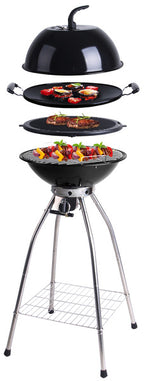 Woki Gasgrillset 50 mbar mit Rost, Wok, Grillplatte & Deckel