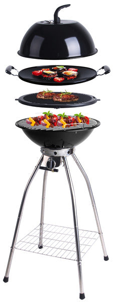 Woki Gasgrillset 30 mbar mit Rost, Wok, Grillplatte & Deckel