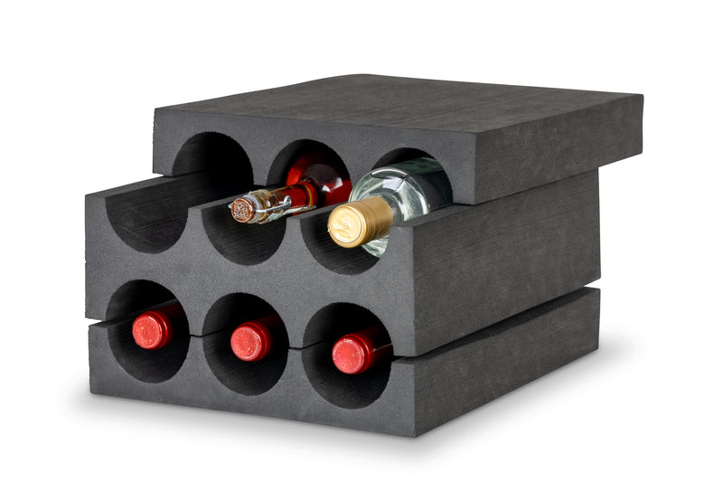 Flaschenhalter, für 6 Flaschen, Material: EVA, schwarz