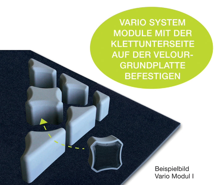 Zur Befestigung der Fixier-Module oder der Stauklötze