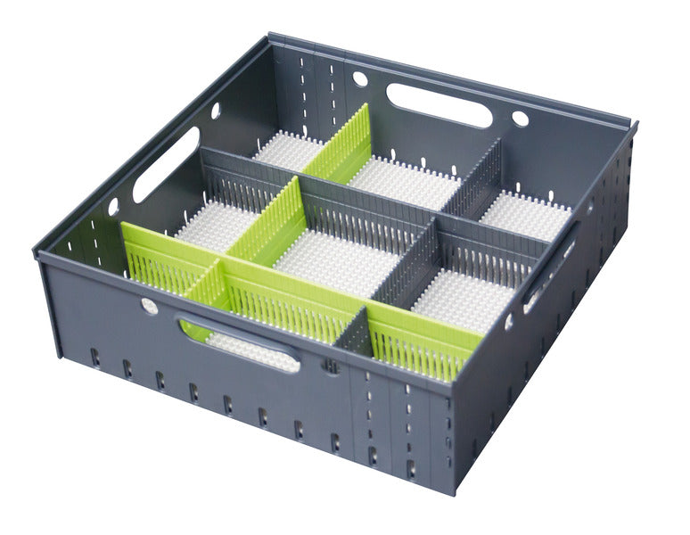 Purvario Staubox 34x34cm H 12cm, 1xNoppenplatte/4xSeitenwand/4xLeisten