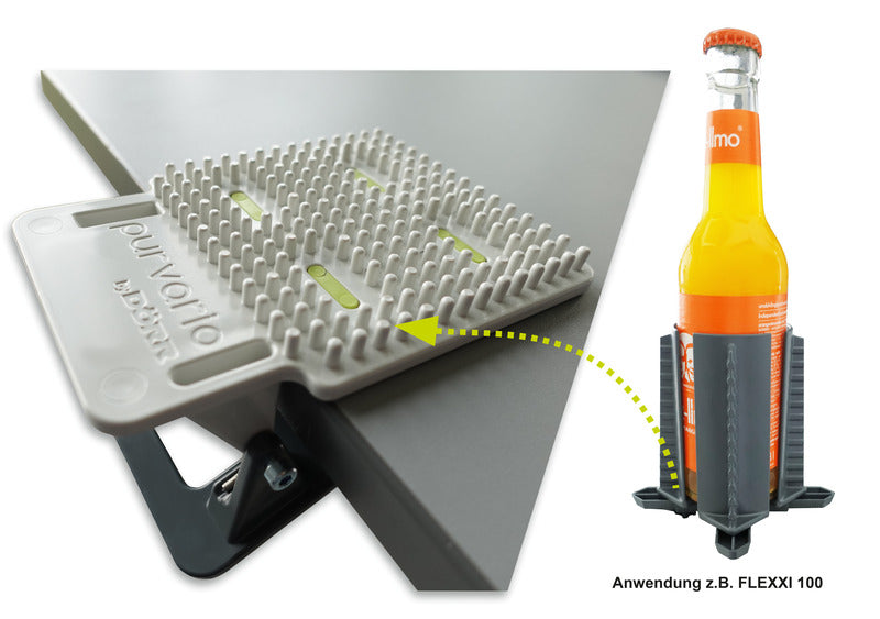 Getränkehalter für Tisch, für Gläser, Flaschen. Wird an der Tischkante festgeklemmt