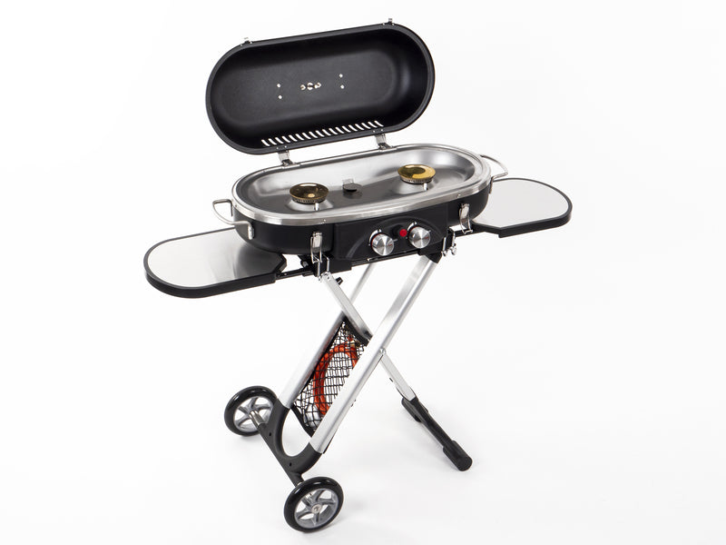 Trolley Grill Camp4 - 50mbar Piezo-Zündung 2-Kochplatten