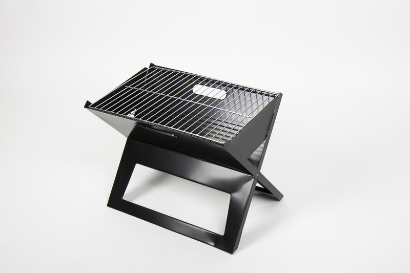 Holzkohlegrill faltbar,schwarz Edelstahl, Grillfläche 42x27 cm