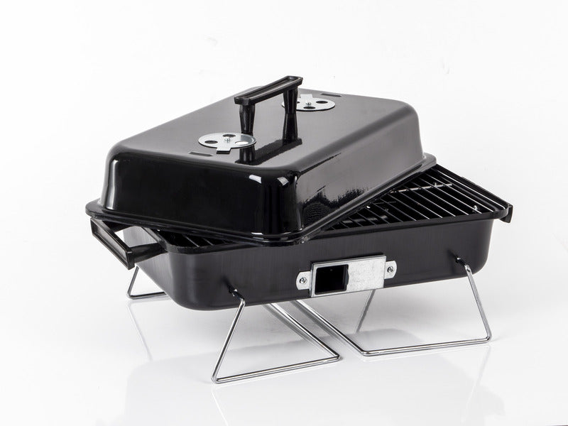 Holzkohlegrill JIM, Stahl, schwarz, ca.B48xT27xH25cm