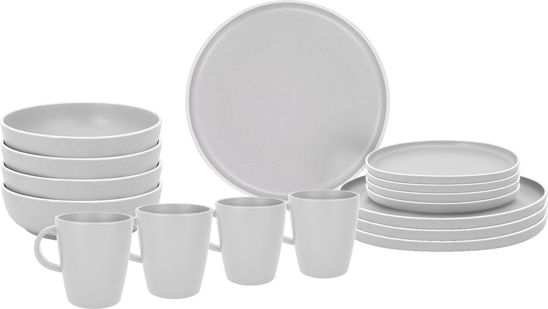 Brunner Melamin Geschirr-Set DOLOMIT WHITE 16-tlg, für 4 Pers.
