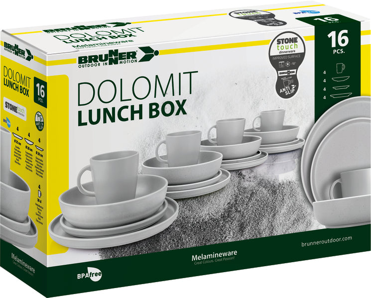 Brunner Melamin Geschirr-Set DOLOMIT WHITE 16-tlg, für 4 Pers.
