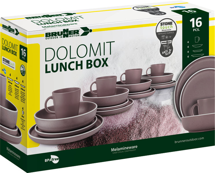 Brunner Melamin Geschirr-Set DOLOMIT ROSE 16-tlg, für 4 Pers.