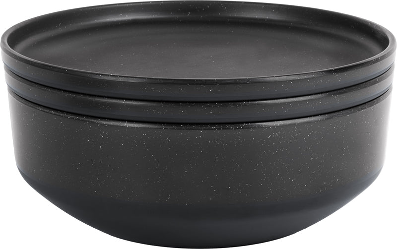 Melamin Geschirr-Set ODETTE 6-in-1 black, 7-tlg, für 2 Pers.