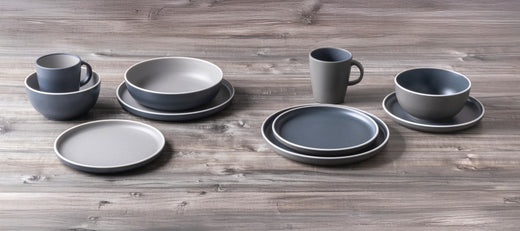 TRILOGY GREY – Melamin-Geschirrset für 4 Personen