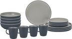 Brunner Melamin Geschirr-Set TRIOLY GREY 16-tlg, für 4 Pers.
