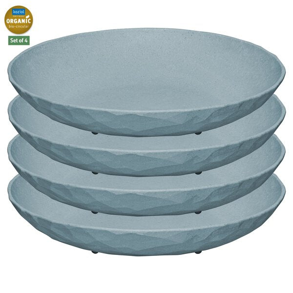 Koziol Tiefer Teller CLUB 22cm, flower blue, 4er-Set