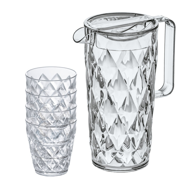 Koziol Kanne 1,6L mit 4 Gläsern Ã 250ml