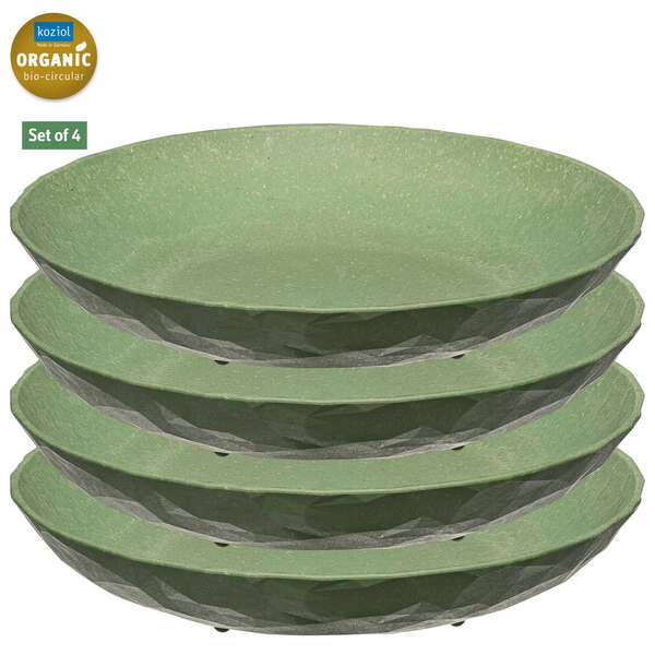 KOZIO 4er Set - tiefe Teller CLUB, leaf green