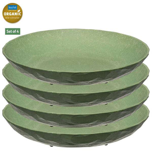 KOZIO 4er Set - tiefe Teller CLUB, leaf green