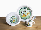Melamin Kindergeschirr Set SAFARI, 5-tlg:Teller,Schüssel,Tasse,Besteck