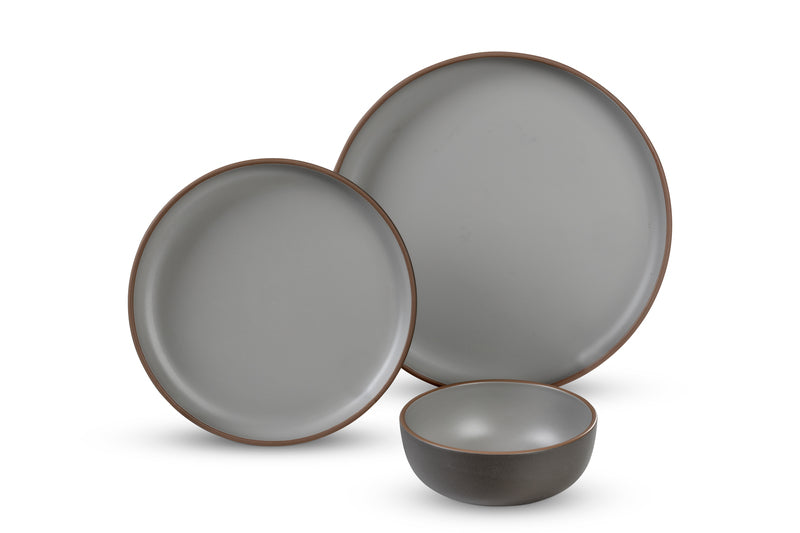 Geschirrset MALMÃ taupe , 6-tlg.,für 2 Pers., RPET
