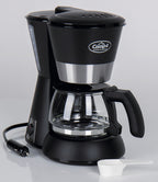 Kaffeemaschine 12V 170W, schwarz 650ml, 4-6 Tassen