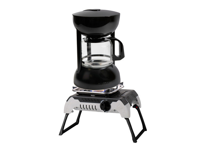 CAMP4 Kaffeemaschine für Gaskocher, 10 Tassen, schwarz