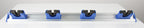 Besen Halterung mit 5 Clips in blau, 70cm