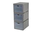 Faltschrank Box 3, B30 x H75 x T40cm, grau, mit 3 Fächern