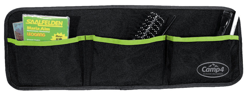 Camp4 Utensilo Tessa 3, mit 3 Taschen, Schwarz/Lime, B60xH20cm, Ösenbefestigung