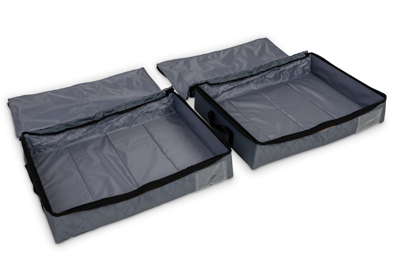 Faltbox HOLIDAY TRAVEL 2er Set,grau-meliert, B60xT45xH13cm, Einlegebod