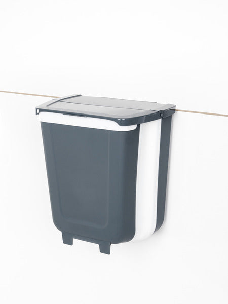 Mülleimer 8l faltbar mit Deckel H29 x B25,5 x T9,5/18,5cm grau/weiß