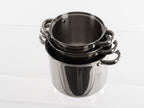 Camping Topfset mit Glasdeckel, Edelstahl, 6-teilig