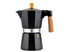 Holiday Travel Espressokocher, 6 Tassen, schwarz, Aluminium, Holzgriff