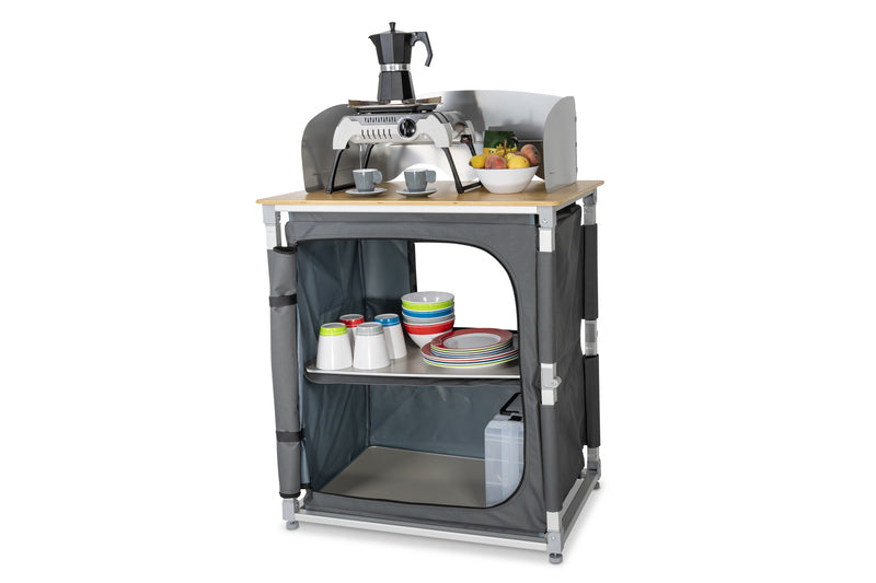 Campingküche BAMBOO QUICK Mini, Bambus-Platte, Schnellaufbausystem