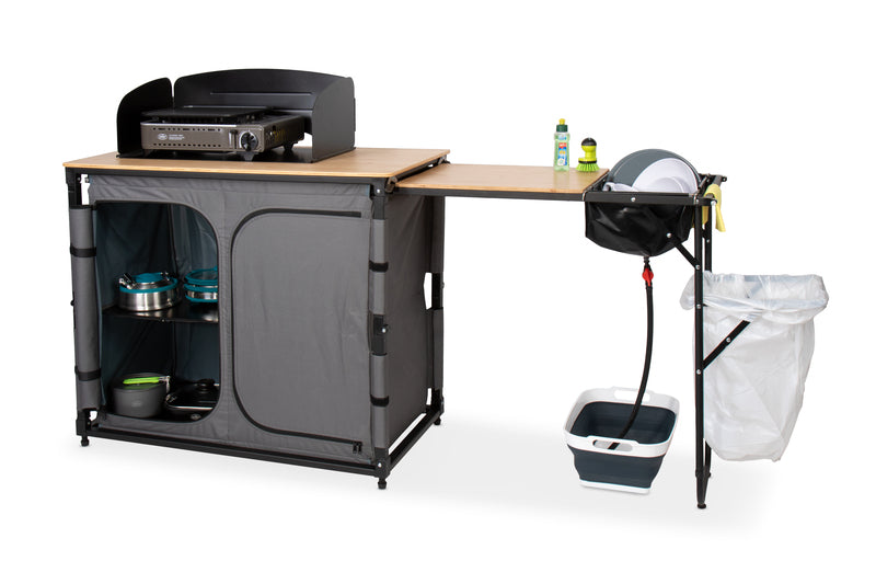 Campingküche BAMBOO QUICK SLIDE ausziehbar, Schnellaufbausystem