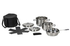 Edelstahl Topfset ASTI 5-tlg.mit Filzunterlage und Tasche