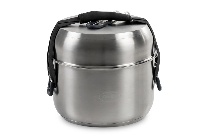 Edelstahl Topfset ASTI 5-tlg.mit Filzunterlage und Tasche