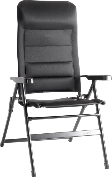 Klappstuhl ARAVEL 3D LARGE, schwarz, 7-fach verstellbar, Alu-Gestell