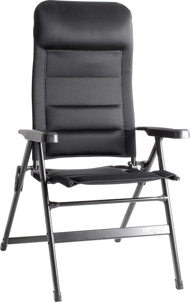 Klappstuhl ARAVEL 3D MEDIUM, schwarz, 7-fach verstellbar, Alu-Gestell