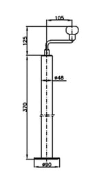 Stützrohr ST 48-90 m.Kurb