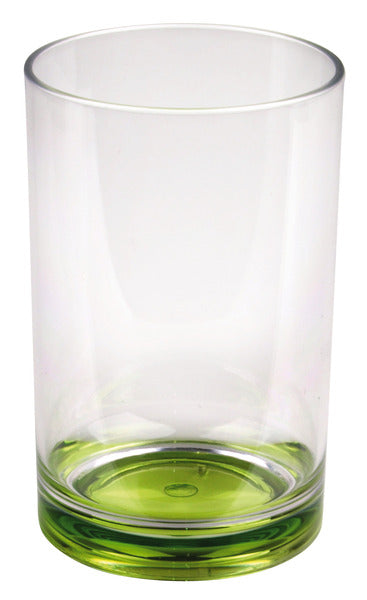 Kunststoff-Gläser mit farbigem Boden - Lime und Petrol