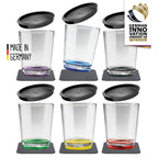 Magnetgläser 250ml + Untersetzer+Deckel, je 6 Stück, H10cm, Ã8,1cm